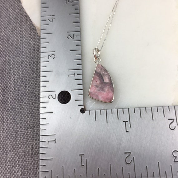 Vintage 925 Sterling Silver Pink Rhodochrosite Ge… - image 2