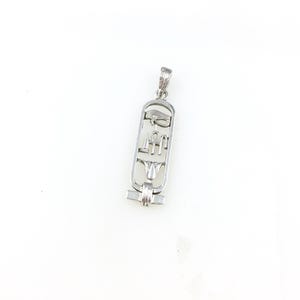 Vintage 925 Sterling Silver Egyptian Hieroglyphics Charm Pendant Necklace