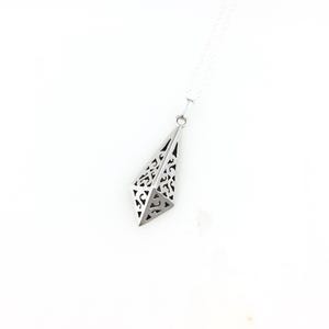 Vintage 925 Sterling Silver Mexico Filigree Pendant Necklace