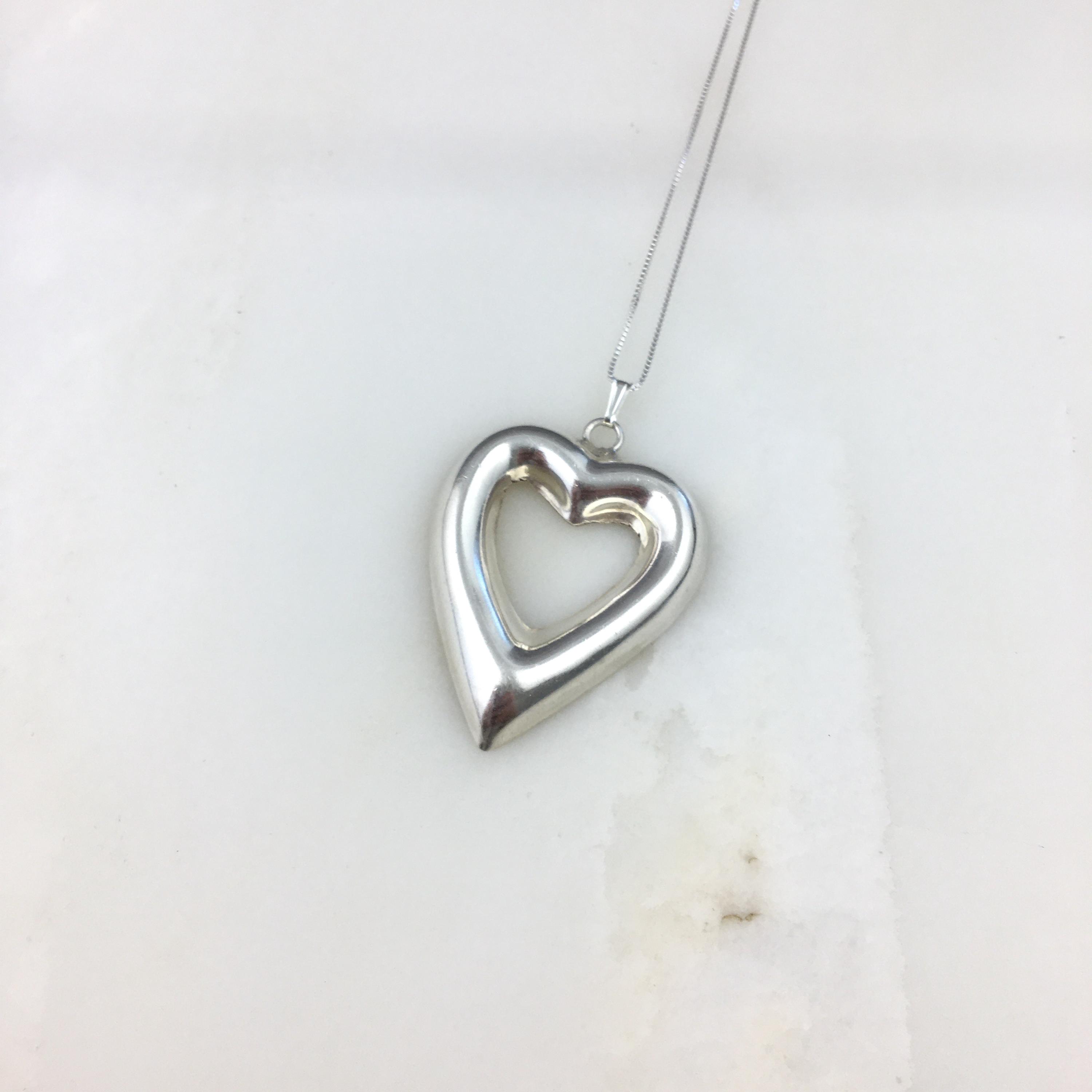 Vintage 925 Sterling Silver Modernist Mexico Taxco Heart