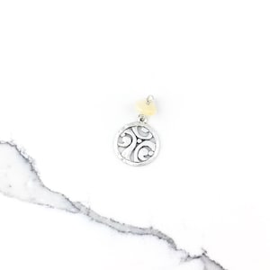 Vintage 925 Sterling Silver Circle Filigree Pendant Necklace