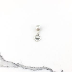 Vintage 925 Sterling Silver Irish Claddagh Celtic Dangle European Bead Slide Charm