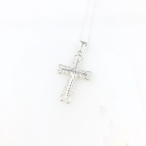 Vintage 925 Sterling Silver Filigree Cross Christian Religious Pendant Necklace