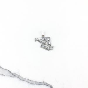 Vintage 925 Sterling Silver Maryland State Travel Souvenir Charm Pendant Necklace
