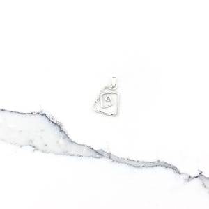 Vintage 925 Sterling Silber Minimal Spirale Charme Anhänger Halskette