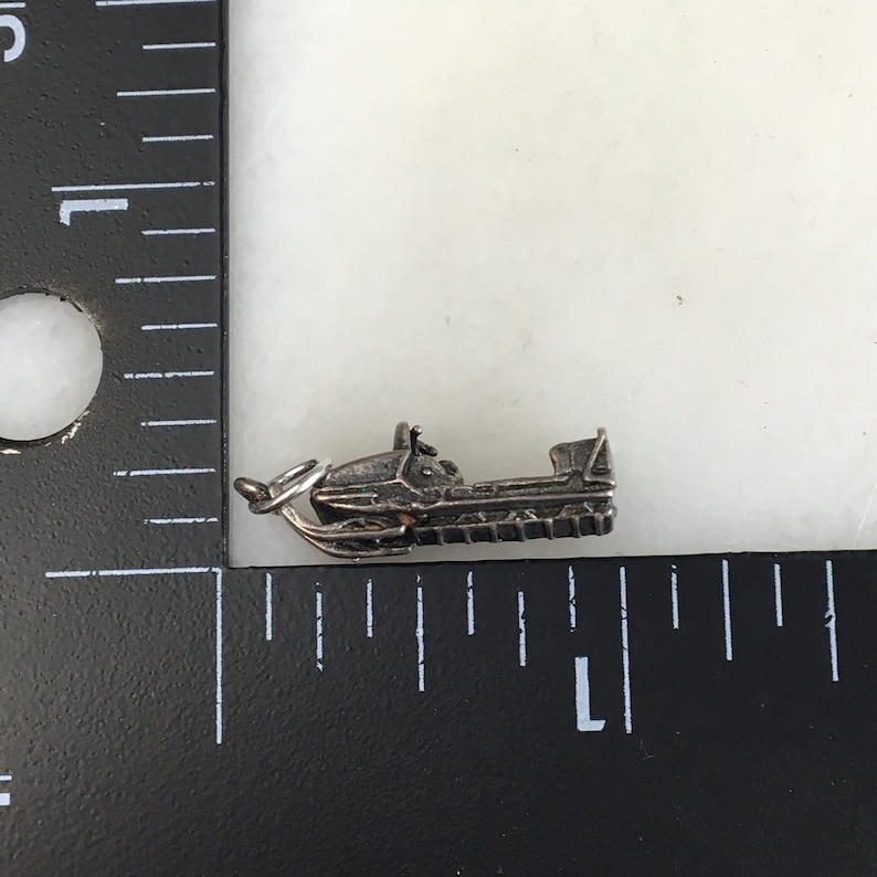 Vintage 925 Sterling Silver Snowmobile Charm Pendant