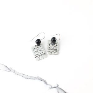 Vintage 925 Sterling Silver Mexico Taxco Modernist Dangle Earrings