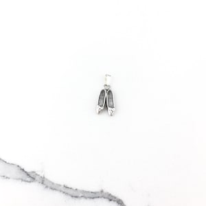 Vintage 925 Sterling Silver Ballet Slipper Shoe Dance Charm Pendant Necklace