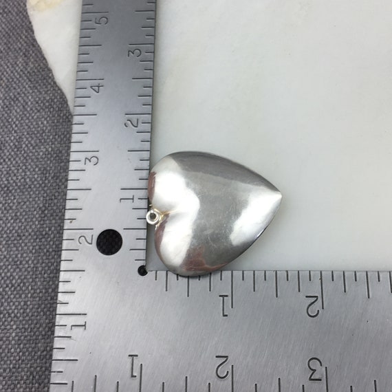 Vintage 925 Sterling Silver Puffy Heart Hollow Pe… - image 2