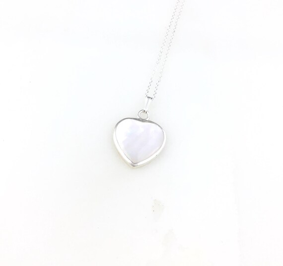 【TATIANA】(Silver925)Mother of Pearl Heart Pendant Necklace Mother of Pearl Heart Pendant Necklace,pearl Heart Necklace
