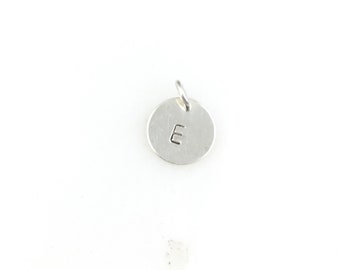 Vintage 925 Sterling Silver Dainty Initial Letter E Charm Pendant Necklace