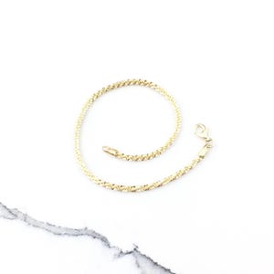 Vintage 925 Sterling Silver Gold Vermeil Chain Link Bracelet 7.5”