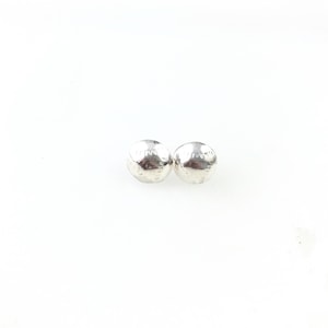 Vintage 925 Sterling Silver Minimal Etched Puffy Ball Stud Earrings