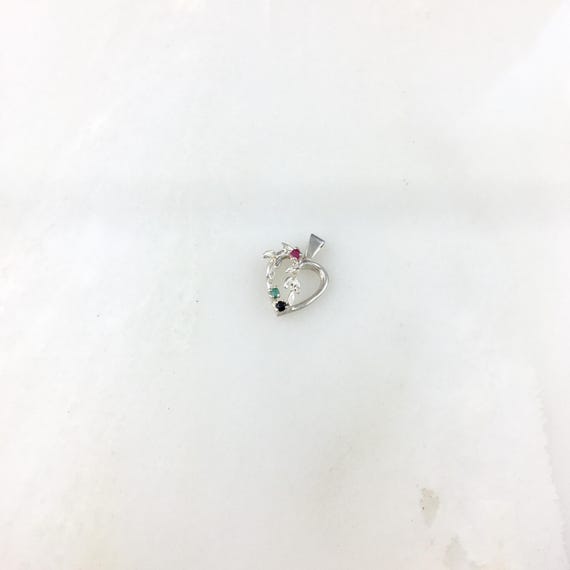 Vintage 925 Sterling Silver Raw Ruby Emerald Onyx… - image 2
