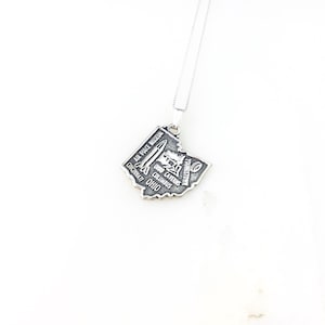 Vintage 925 Sterling Silver Ohio State Travel Souvenir Charm Pendant Necklace