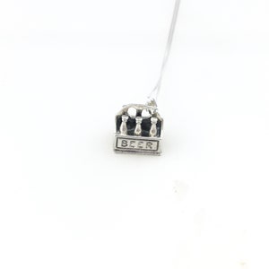 Vintage 925 Sterling Silver Beer Six Pack Charm Pendant Necklace