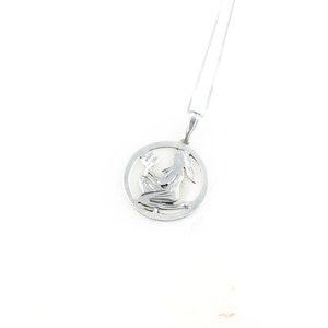 Vintage 925 Sterling Silver Mermaid Charm Pendant Necklace