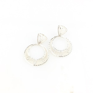 Vintage 925 Sterling Silver Filigree Circle Dangle Hoop Earrings
