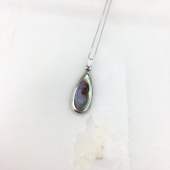 Vintage 925 Sterling Silver Mexico Abalone Modern… - image 3