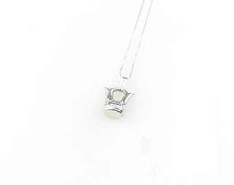 Vintage 925 Sterling Silver Pitcher Vase Charm Pendant Necklace
