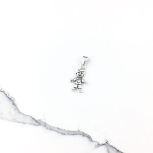 Vintage 925 Sterling Silver Boy Charm Pendant Necklace