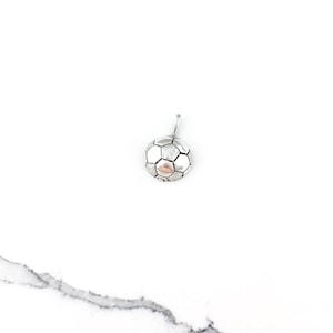 Vintage 925 Sterling Silver Soccer Ball Charm Pendant Necklace
