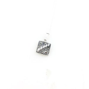 Vintage 925 Sterling Silver Judith Jack Marcasite Deco Minimal Pendant Necklace