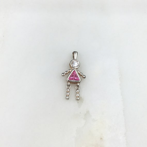 Vintage 925 Sterling Silver Pink Tourmaline Glass… - image 2