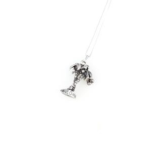 Vintage 925 Sterling Silver Hawaii Aloha Palm Tree Charm Pendant Necklace