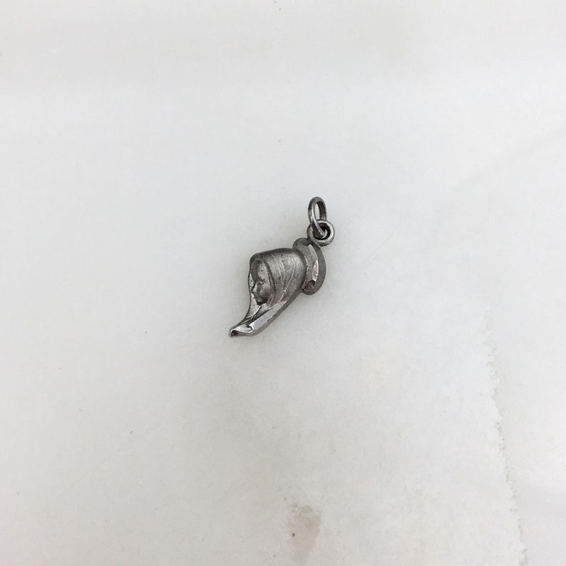 Vintage 925 Sterling Silver Virgin Mother Mary Religious Charm Pendant