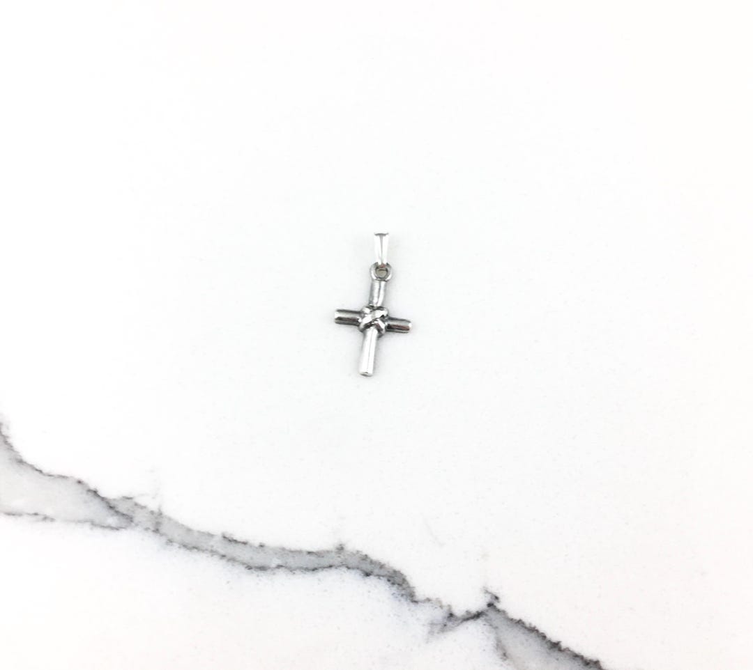 Vintage 925 Sterling Silver Religious Small Minimal Cross Pendant ...