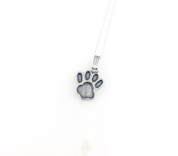 Katy Craig Blue Paw Print Necklace - Sterling Silver with Crystal Stones :  Amazon.co.uk: Everything Else