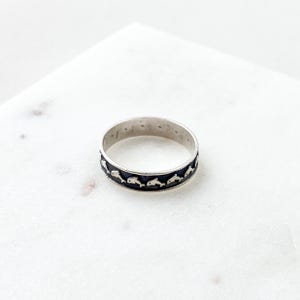 Vintage 925 Sterling Silver Dolphin Mexico Taxco Band Ring Size 6.5