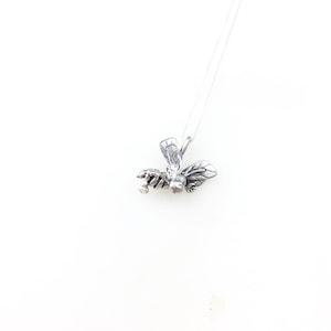 Vintage 925 Sterling Silver Bee Bug Insect Charm Pendant Necklace
