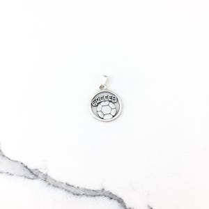 Vintage 925 Sterling Silver Soccer Ball Charm Pendant Necklace