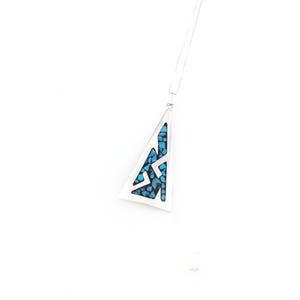 Jahrgang 925 Sterling Silber Mexiko Blau Türkis Anhänger Halskette