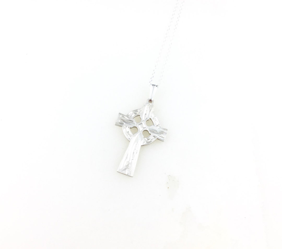 Vintage 925 Sterling Silver Celtic Religious Cross Pendant Necklace - Etsy