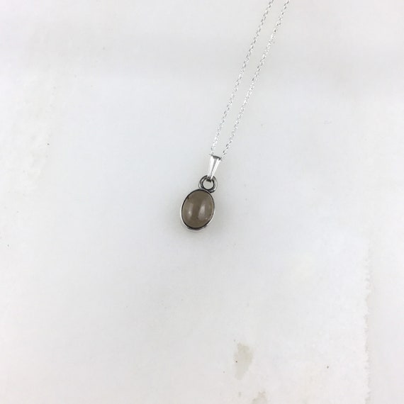 Vintage 925 Sterling Silver Brown Quartz Pendant … - image 3