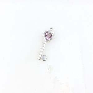Vintage 925 Sterling Silver Key To My Heart Charm Pendant Necklace