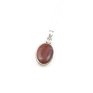 Vintage 925 Sterling Silver Tigers Eye Gemstone Pendant Necklace