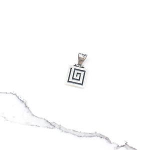 Vintage 925 Sterling Silver Modernist Spiral Pendant Necklace
