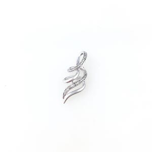 Vintage 925 Sterling Silver CZ Diamond Pendant Necklace