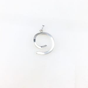 Vintage 925 Sterling Silber Minimal Spirale Charme Anhänger Halskette