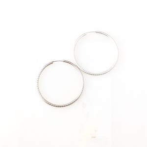 Vintage 925 Sterling Silber Deco Minimal geätzte Creolen