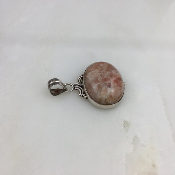 Vintage 925 Sterling Silver Modernist Pink Quartz… - image 3