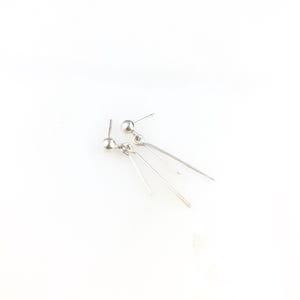 Vintage 925 Sterling Silver Minimal Fringe Dangle Earrings