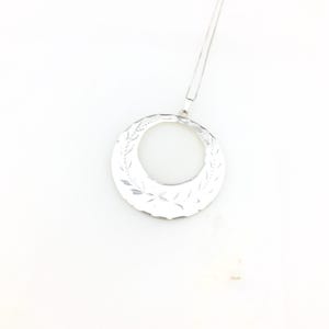 Vintage 925 Sterling Silver Mexico Taxco Modernist Circle Pendant Necklace