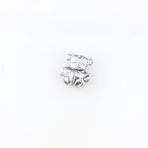 Vintage 925 Sterling Silver Teddy Bear Charm Pendant Necklace
