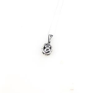 Vintage 925 Sterling Silver Filigree Modernist Puffy Pendant Necklace