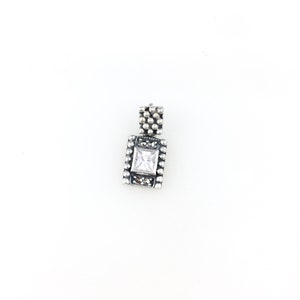 Vintage 925 Deco Sterling Silver CZ Diamond Marcasite Pendant Necklace